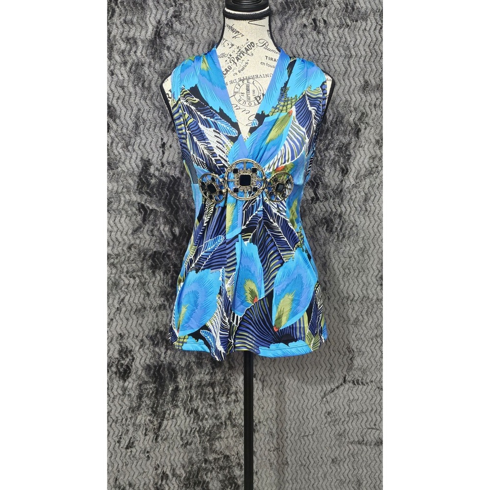 Vtg Cache Cami Top Juniors S Floral Babydoll Medallion Officecore Capsule Tank